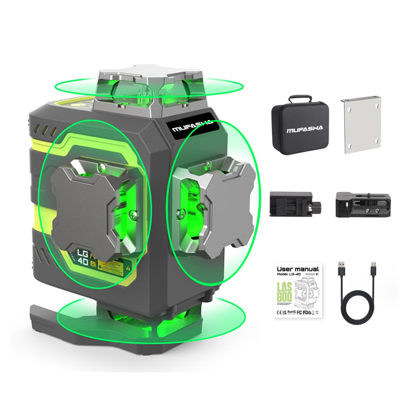 Laser Level 16 Lines 4D Green - Poziomica laserowa 16 linii 360° samopoziomująca
