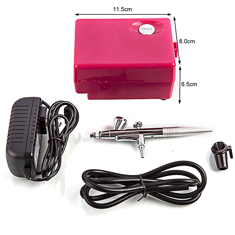 Airbrush Kit With Mini Compressor - Przenośny opryskiwacz BT16 do makijażu ciast