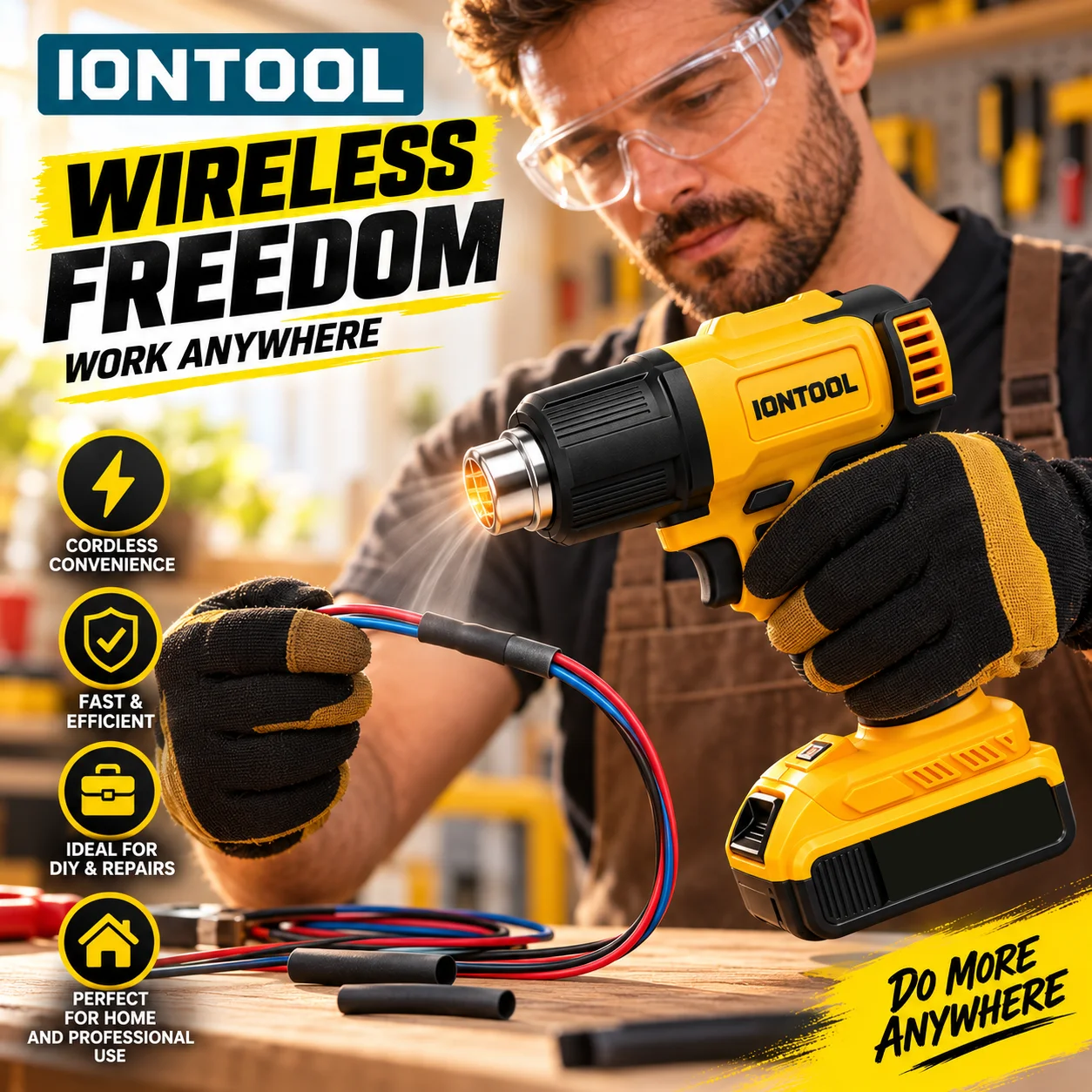 IONTOOL Bezprzewodowy opalarka – Cordless Heat Gun For Shrink Tubing recenzja i cena