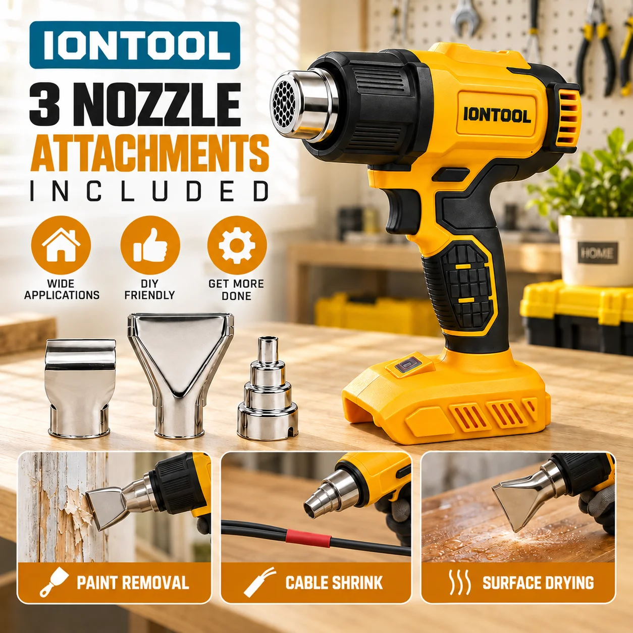 IONTOOL – bezszczotkowy, akumu – Cordless Heat Gun For Shrink Tubing recenzja i cena